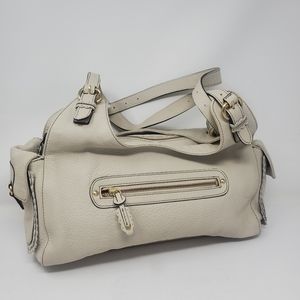 Ellen Tracy beige leather double strap purse. EUC